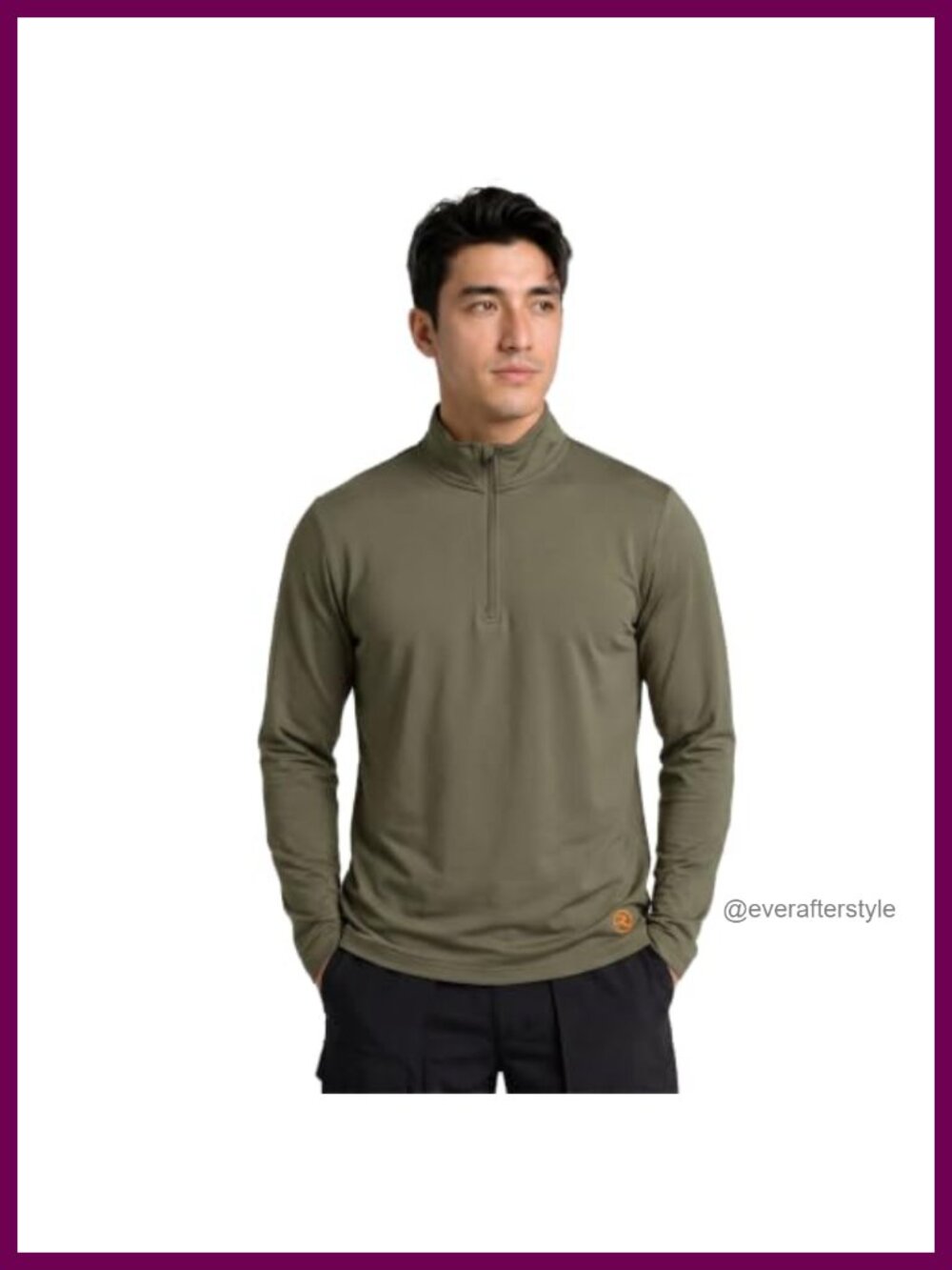 Men's Quarter-Zip Long Sleeve Rash Guard UPF 50+ Quick-Dry Lightweight